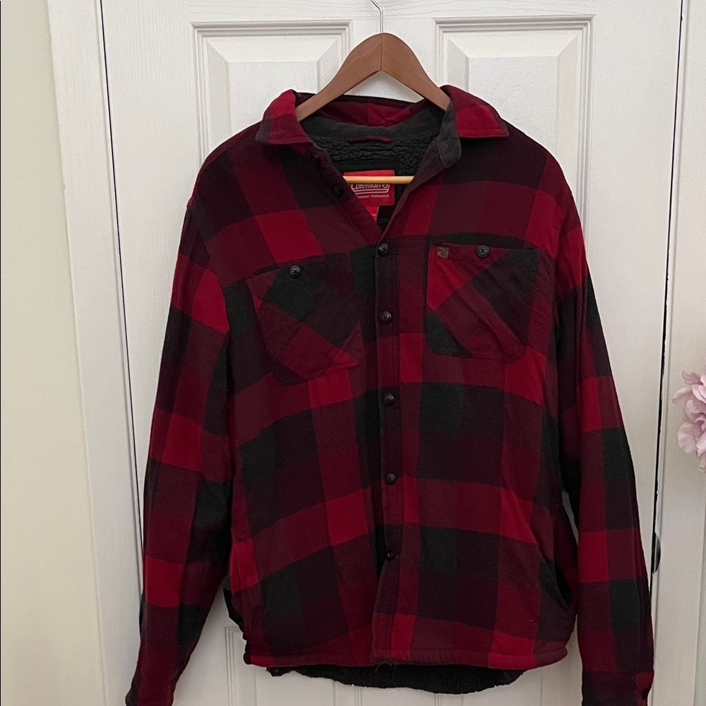 Coleman Red and Black Plaid Fleece Lined Shirt/Jacket